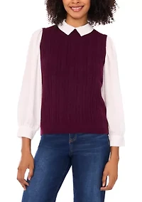 Petite Twofer Cable Vest
