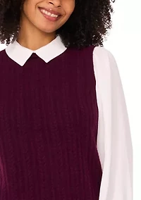 Petite Twofer Cable Vest