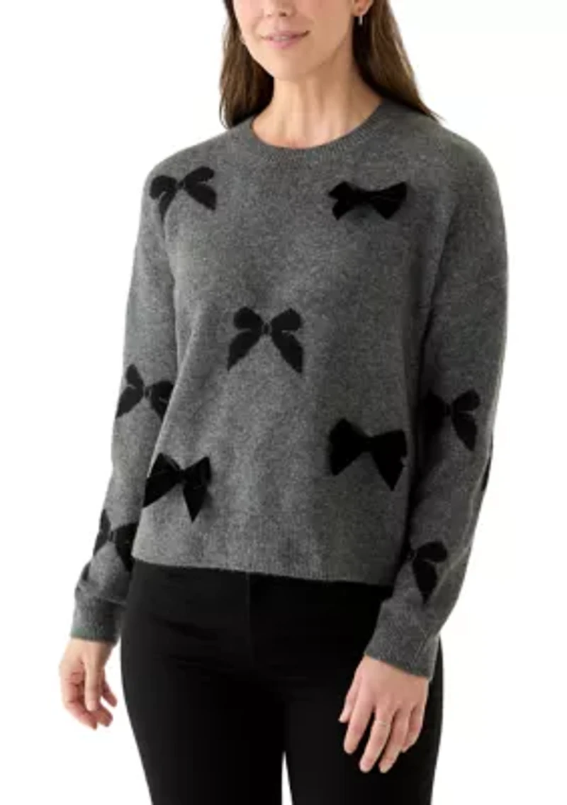 Petite All Over Bow Sweater