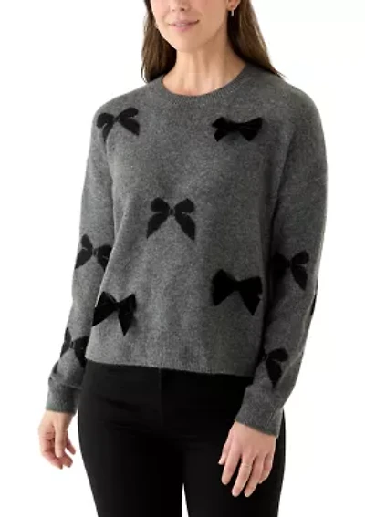 Petite All Over Bow Sweater
