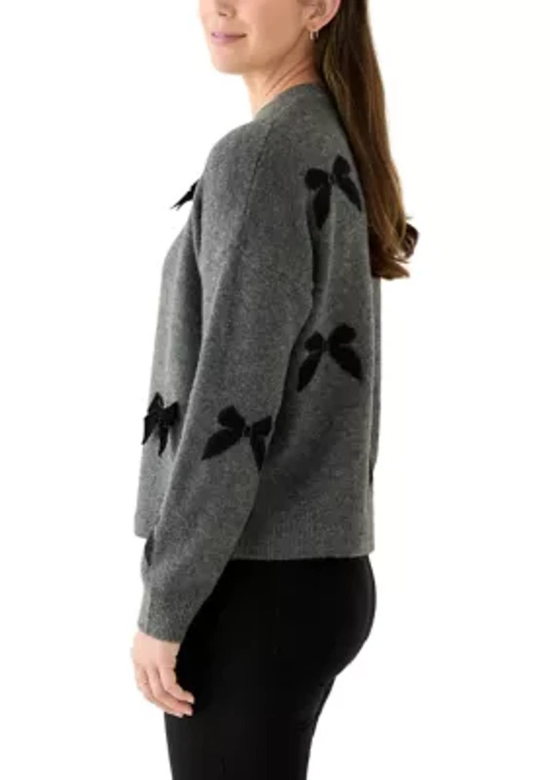 Petite All Over Bow Sweater