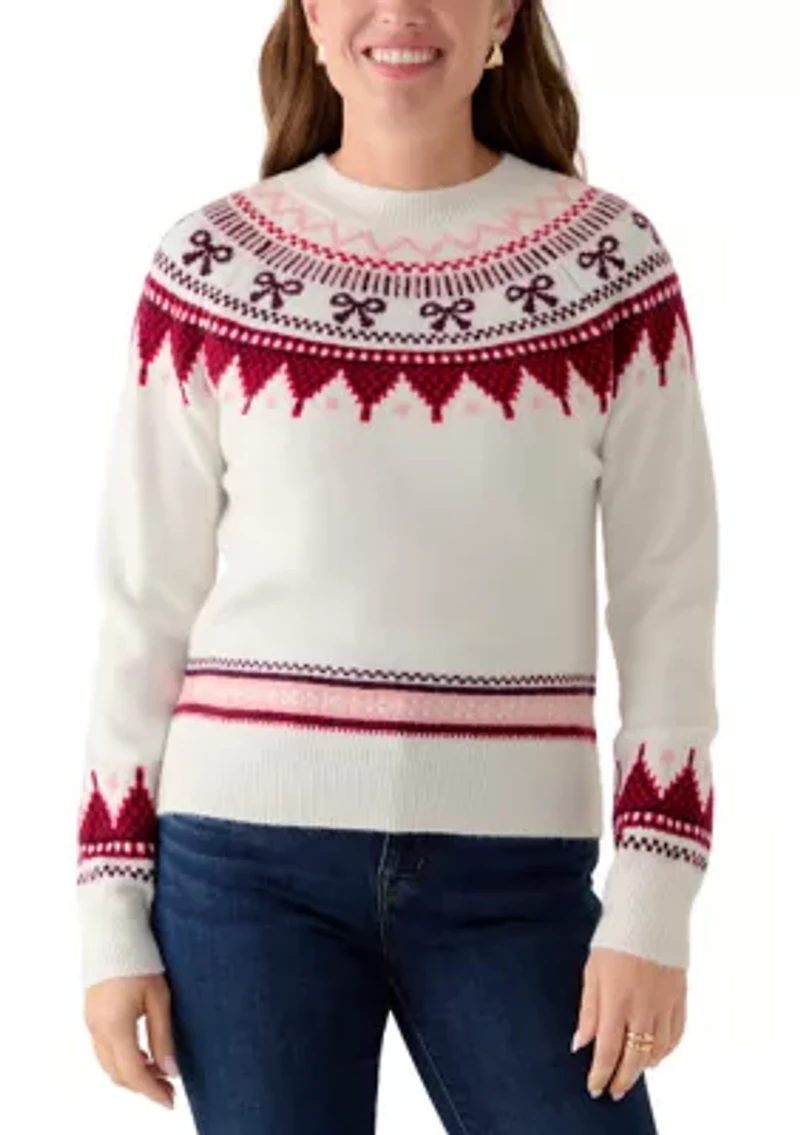 Petite Bow Fairisle Sweater