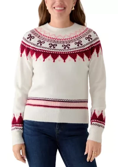 Petite Bow Fairisle Sweater