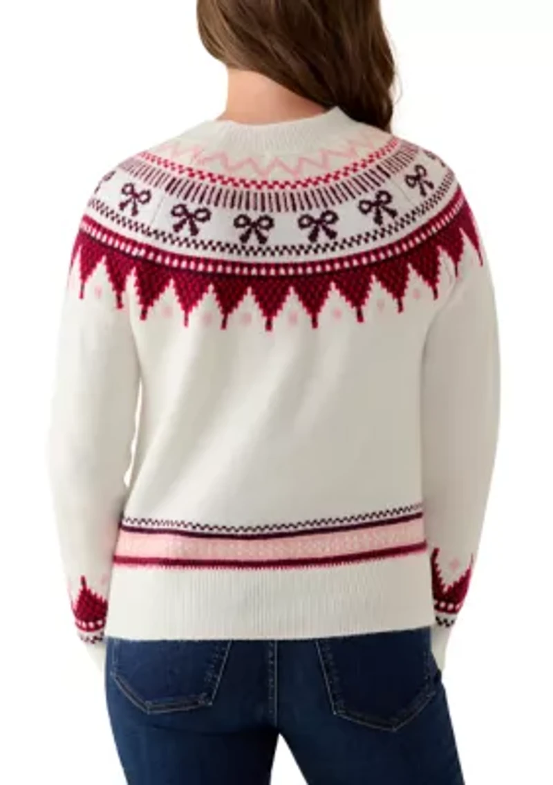 Petite Bow Fairisle Sweater