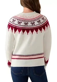 Petite Bow Fairisle Sweater