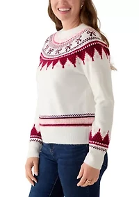 Petite Bow Fairisle Sweater