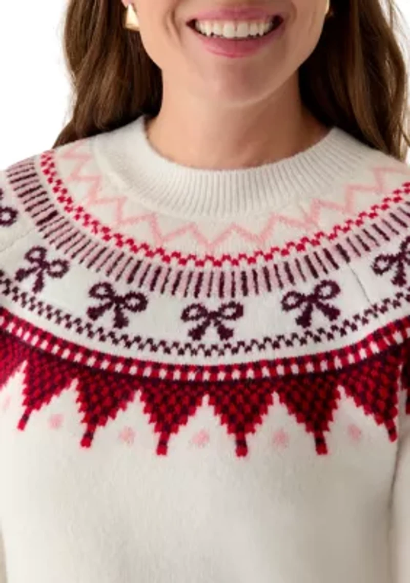 Petite Bow Fairisle Sweater