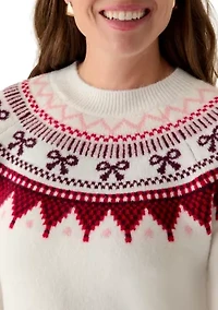 Petite Bow Fairisle Sweater