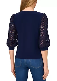 Petite Mixed Media Top