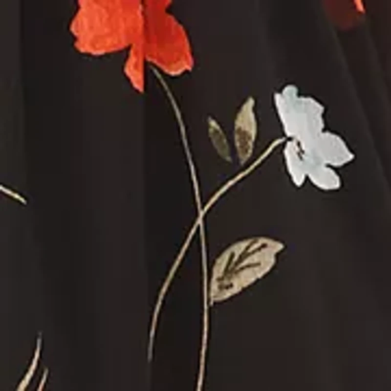 Petite Long Sleeve V-Neck Babydoll Dress