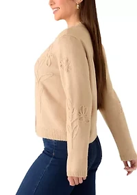 Petite Flower Embroidered Cardigan