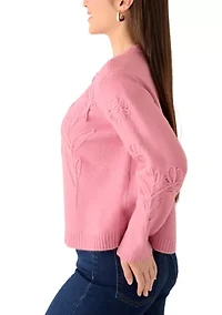 Petite Flower Embroidered Cardigan