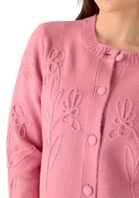 Petite Flower Embroidered Cardigan