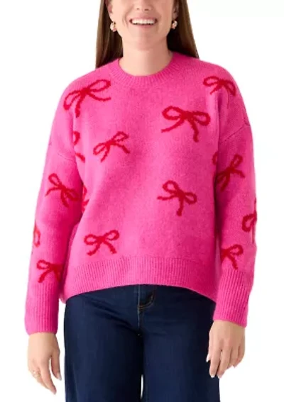 Petite Ribbon Jacquard Pullover Top