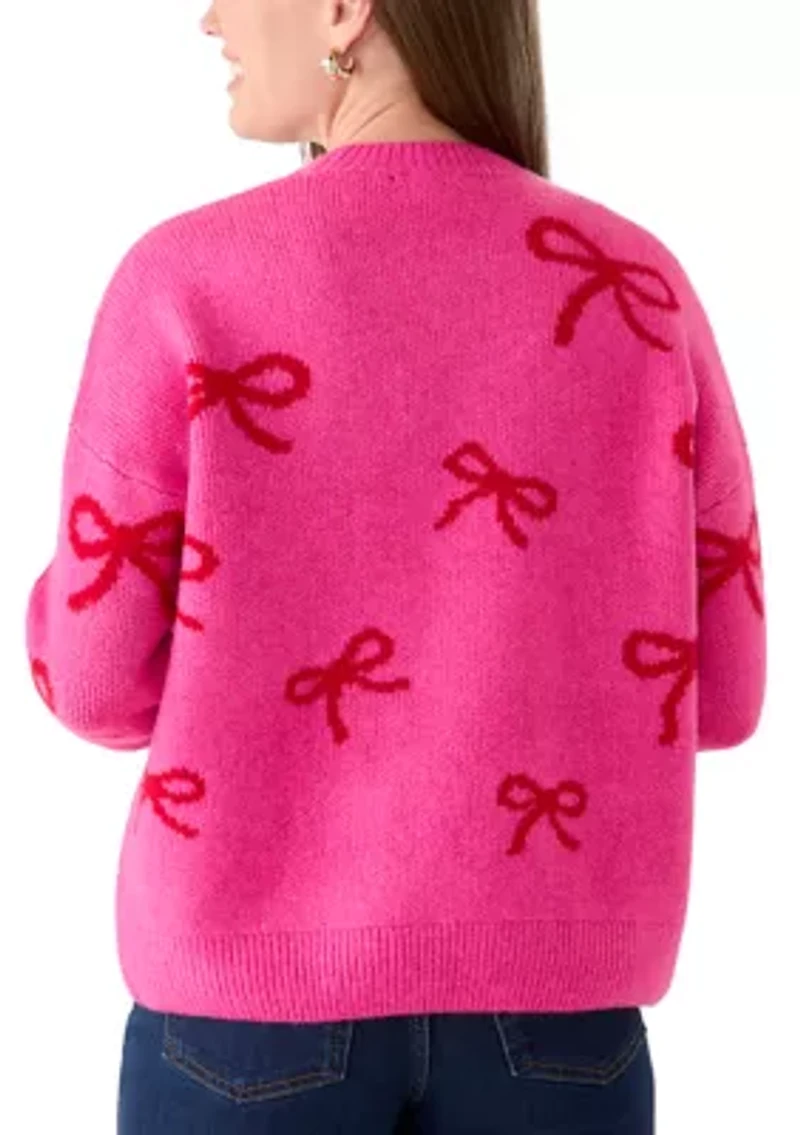 Petite Ribbon Jacquard Pullover Top