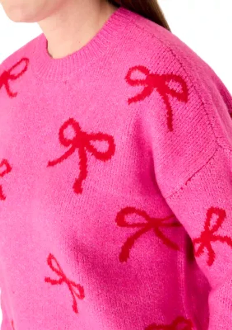 Petite Ribbon Jacquard Pullover Top