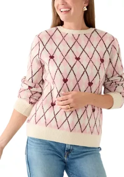 Women's Cursive Love Embroidered Sweater