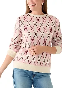 Women's Cursive Love Embroidered Sweater