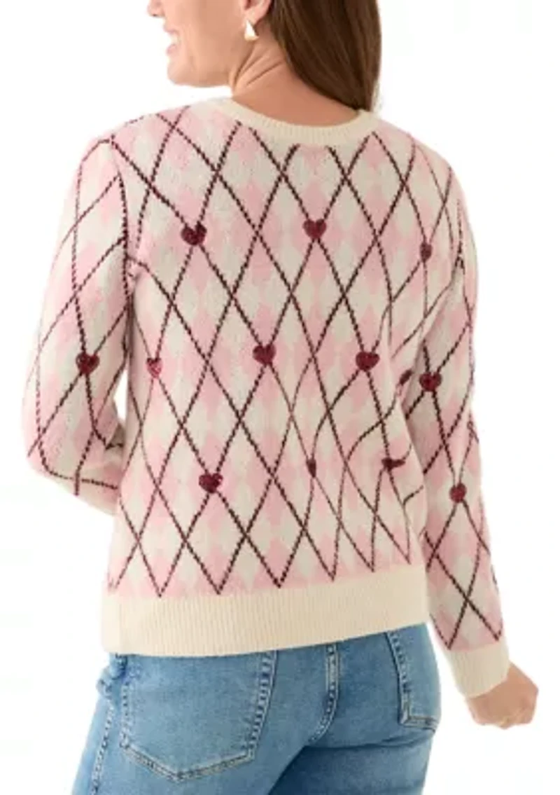 Women's Cursive Love Embroidered Sweater