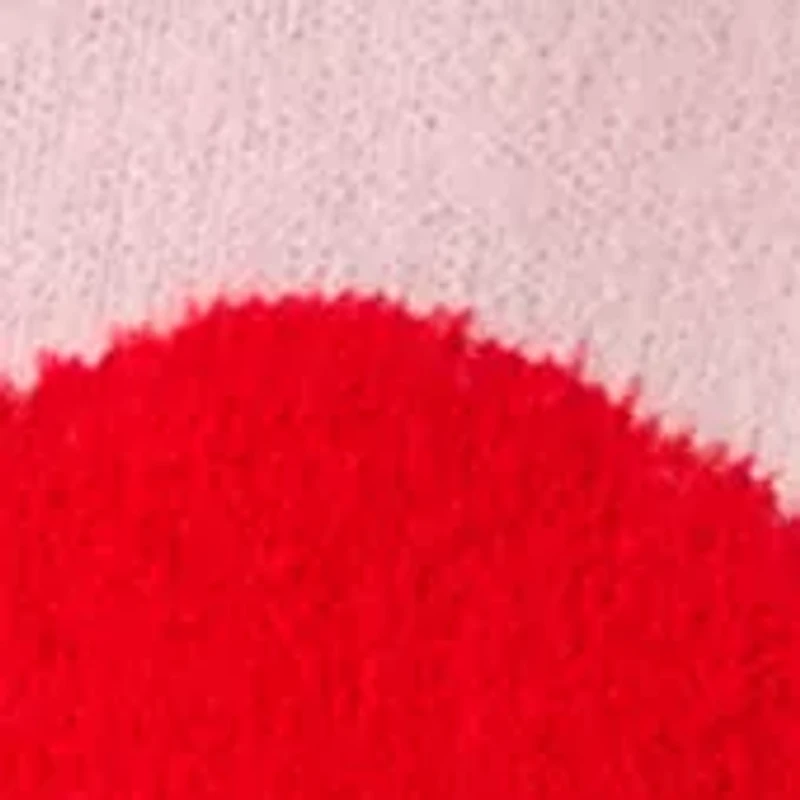 Petite Long Sleeve Heart Sweater with Tipping