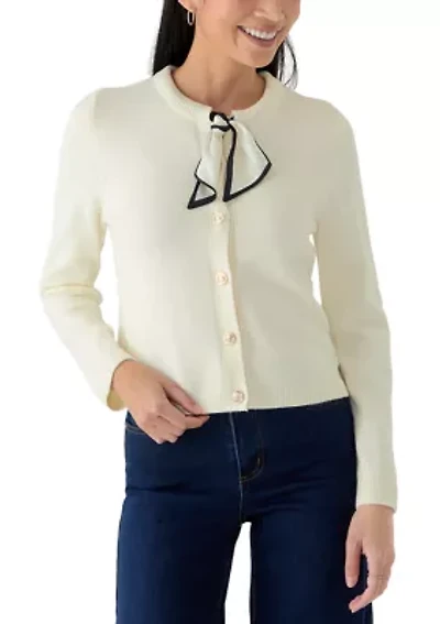 Petite Scarf Tie Cardigan