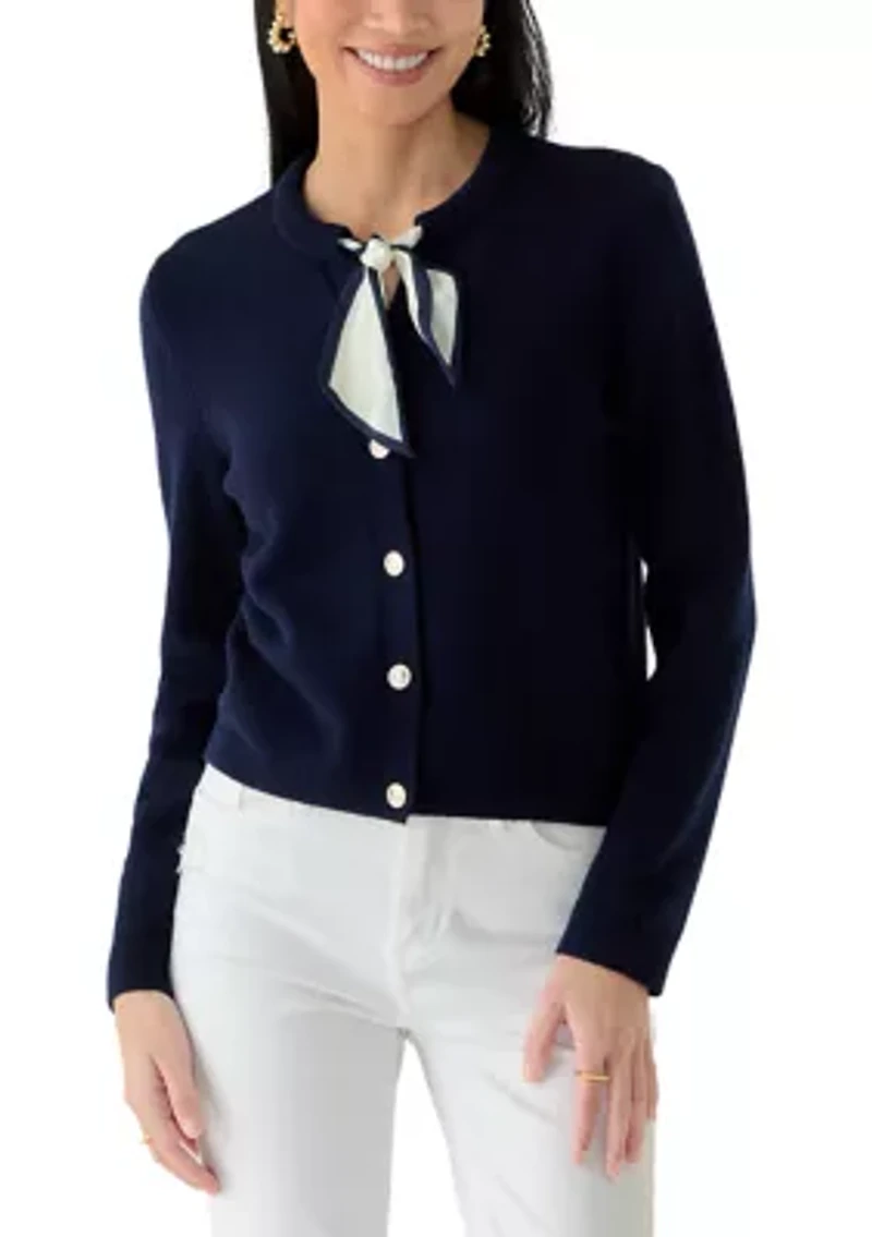 Petite Scarf Tie Cardigan