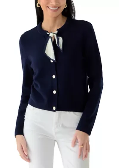 Petite Scarf Tie Cardigan