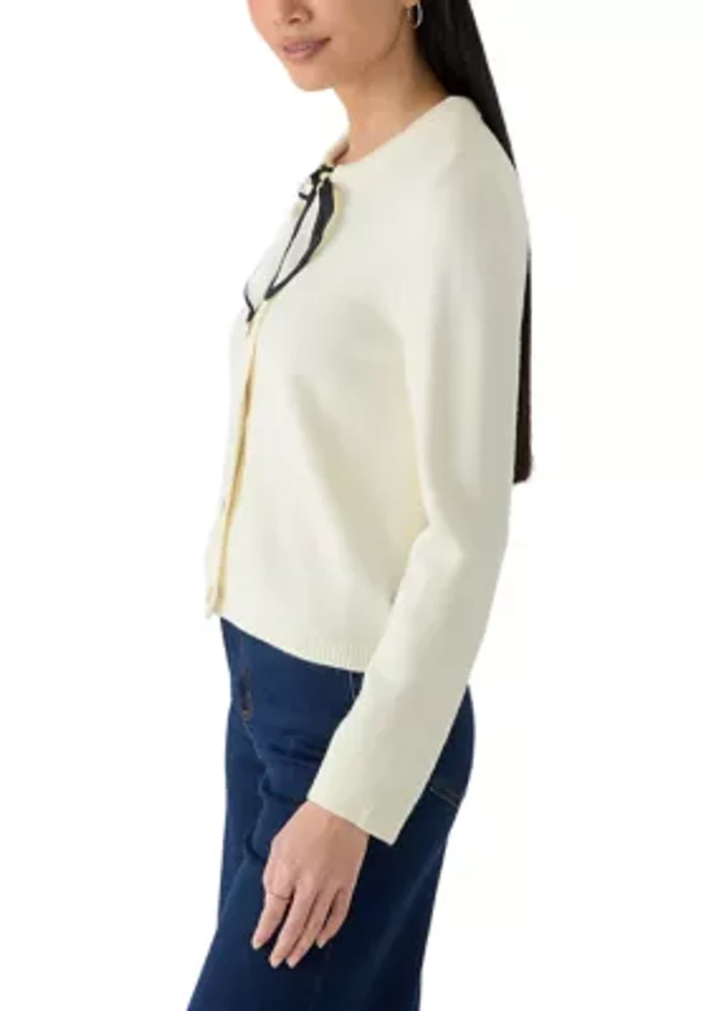 Petite Scarf Tie Cardigan