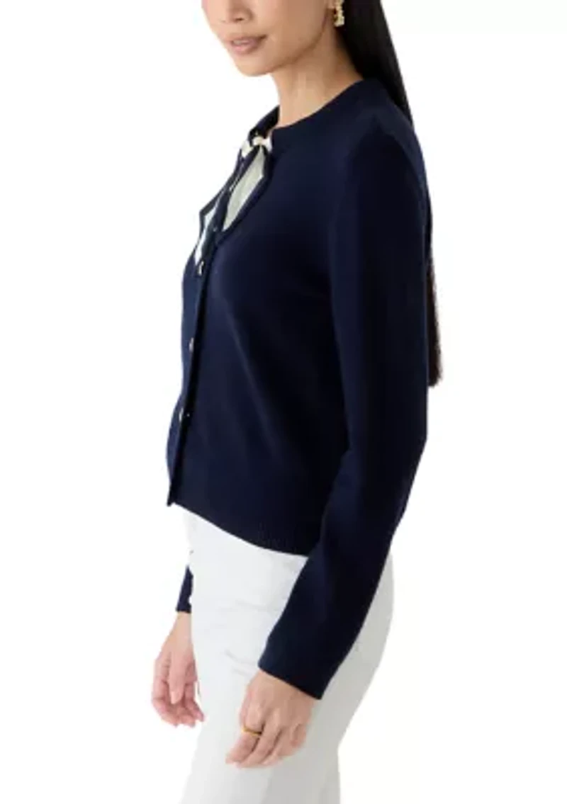 Petite Scarf Tie Cardigan