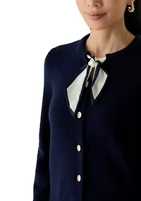 Petite Scarf Tie Cardigan