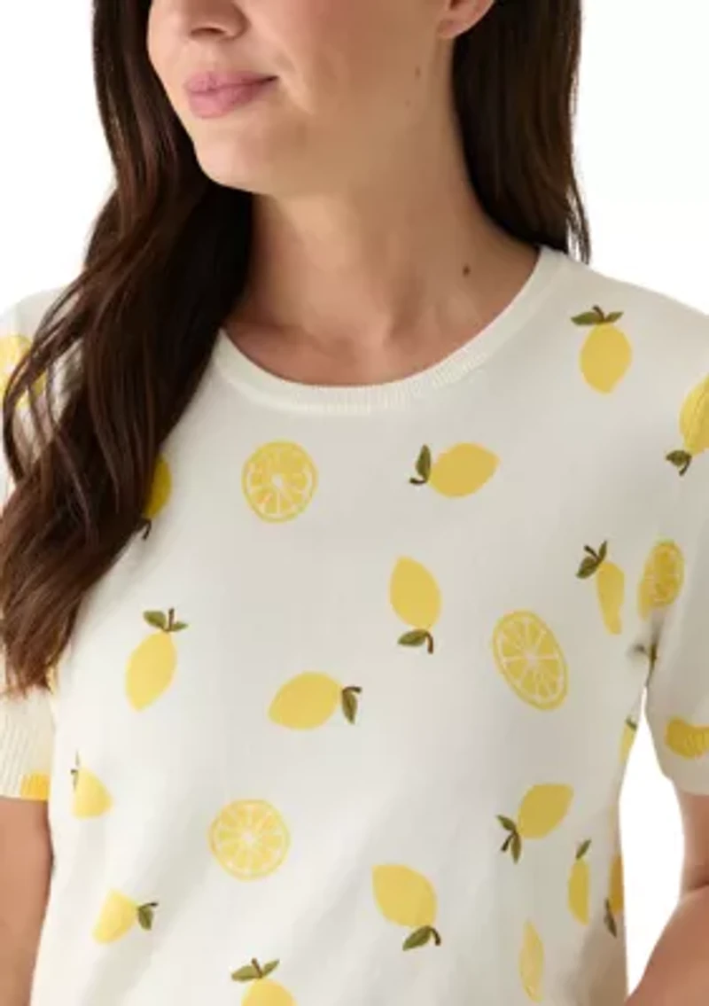 Women's Lemon Print Sweater
