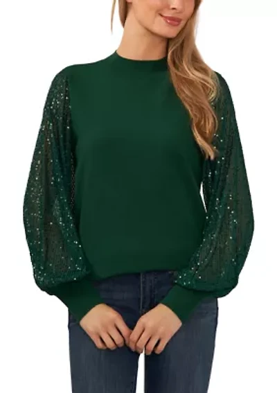Women's Sequin Sleeve Sweater