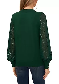 Women's Sequin Sleeve Sweater
