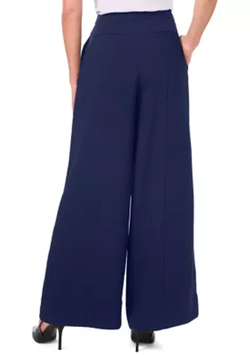Petite High Rise Single Pleat Pants