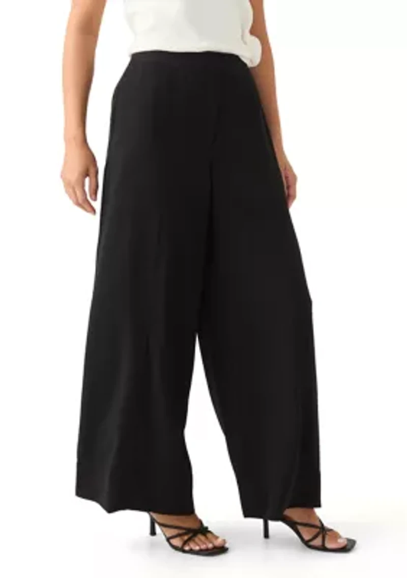 Petite High Rise Single Pleat Pants