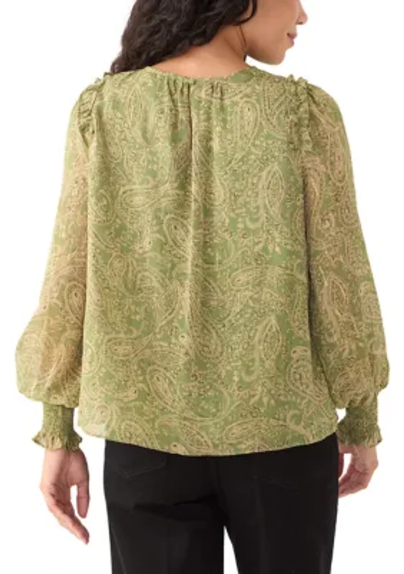 Petite Gathered Neck Blouse