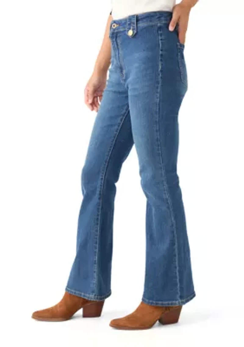 Petite Flare Leg High Waisted Pants