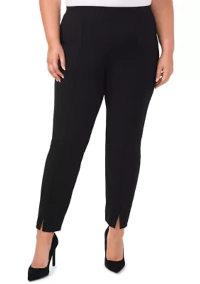 Plus Straight Leg Ponte Pants with Slit
