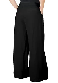 Standards & Practices Women's Plus Off-White High Waist Wide Leg Pants
