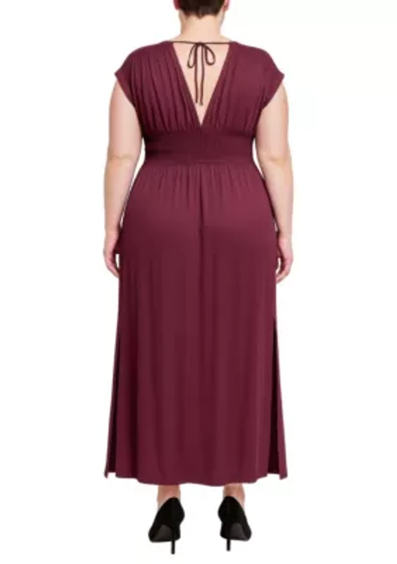 V-Neck Side Slit Maxi Dress