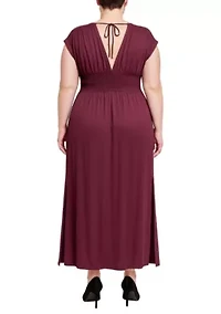 V-Neck Side Slit Maxi Dress