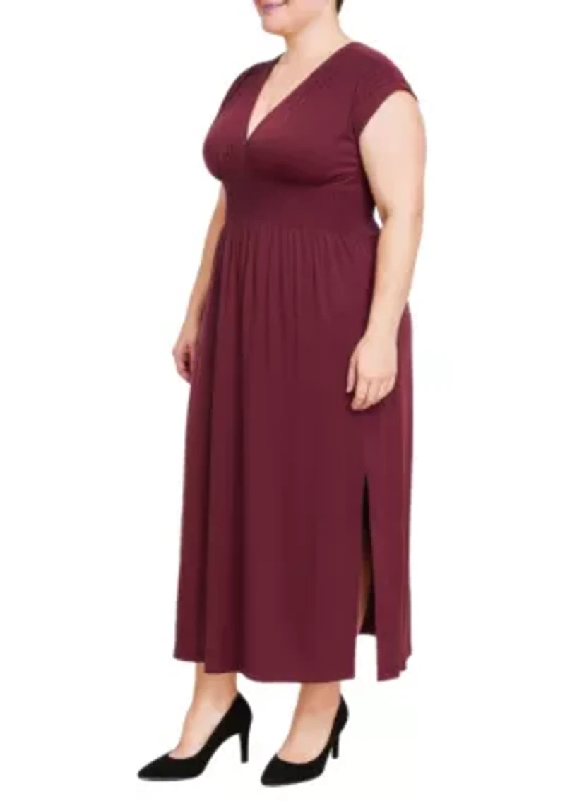 V-Neck Side Slit Maxi Dress
