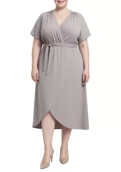 Flowy Tie Front Midi Dress