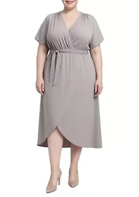 Flowy Tie Front Midi Dress