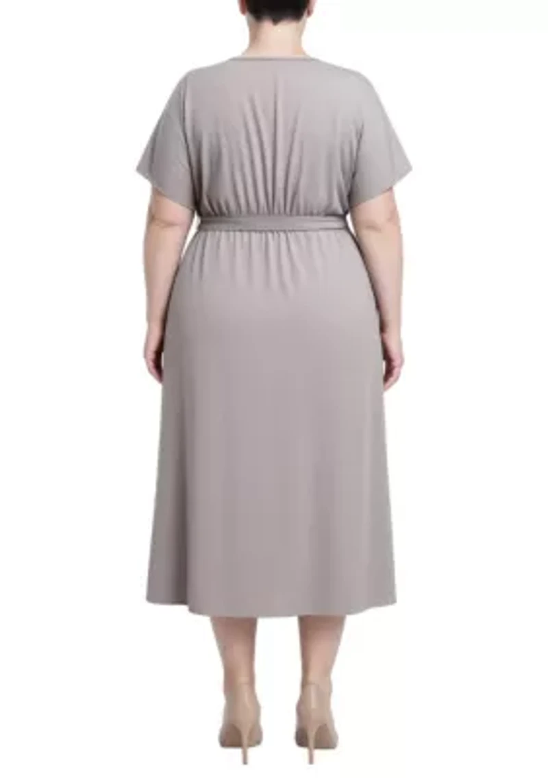 Flowy Tie Front Midi Dress