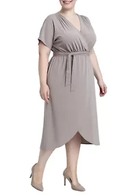 Flowy Tie Front Midi Dress