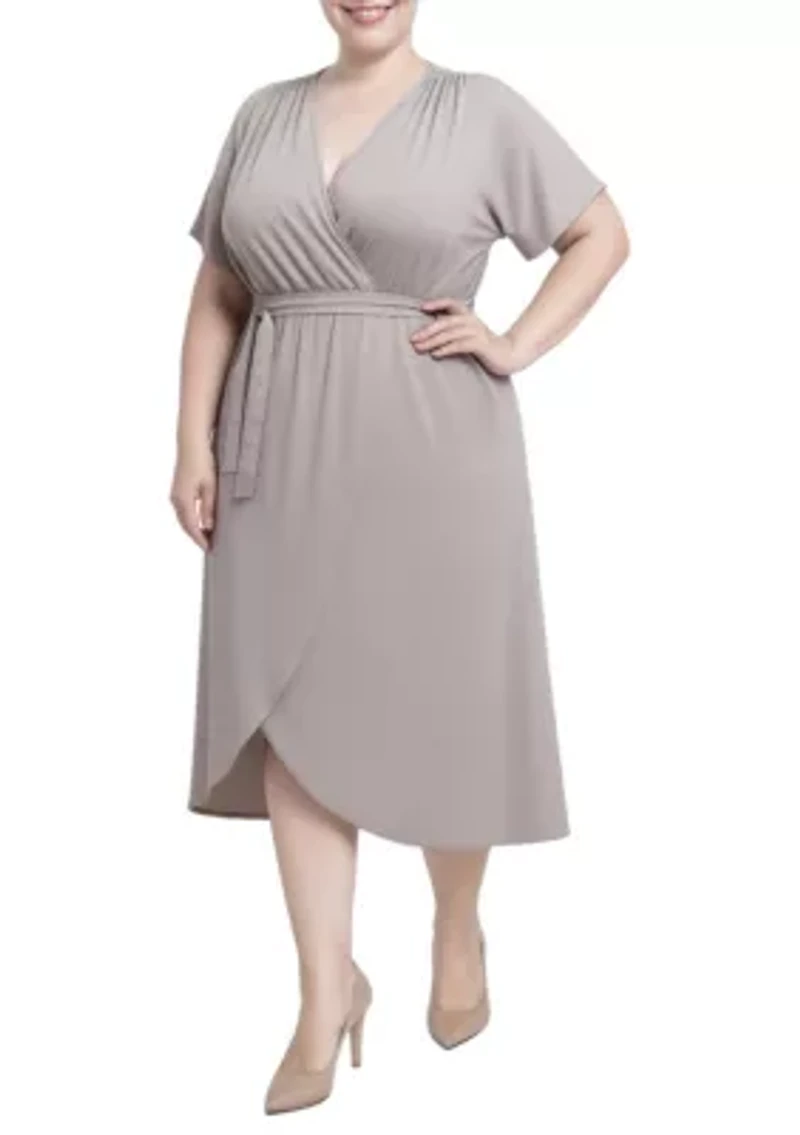 Flowy Tie Front Midi Dress