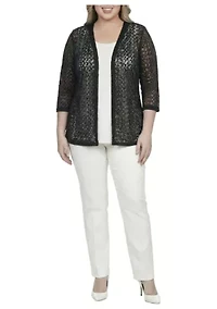 3/4 Sleeve Floral Lace Champagne Cardigan