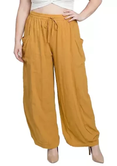 Wide Leg Rose Culotte Pants With Pockets