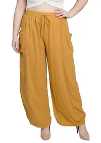 Wide Leg Rose Culotte Pants With Pockets